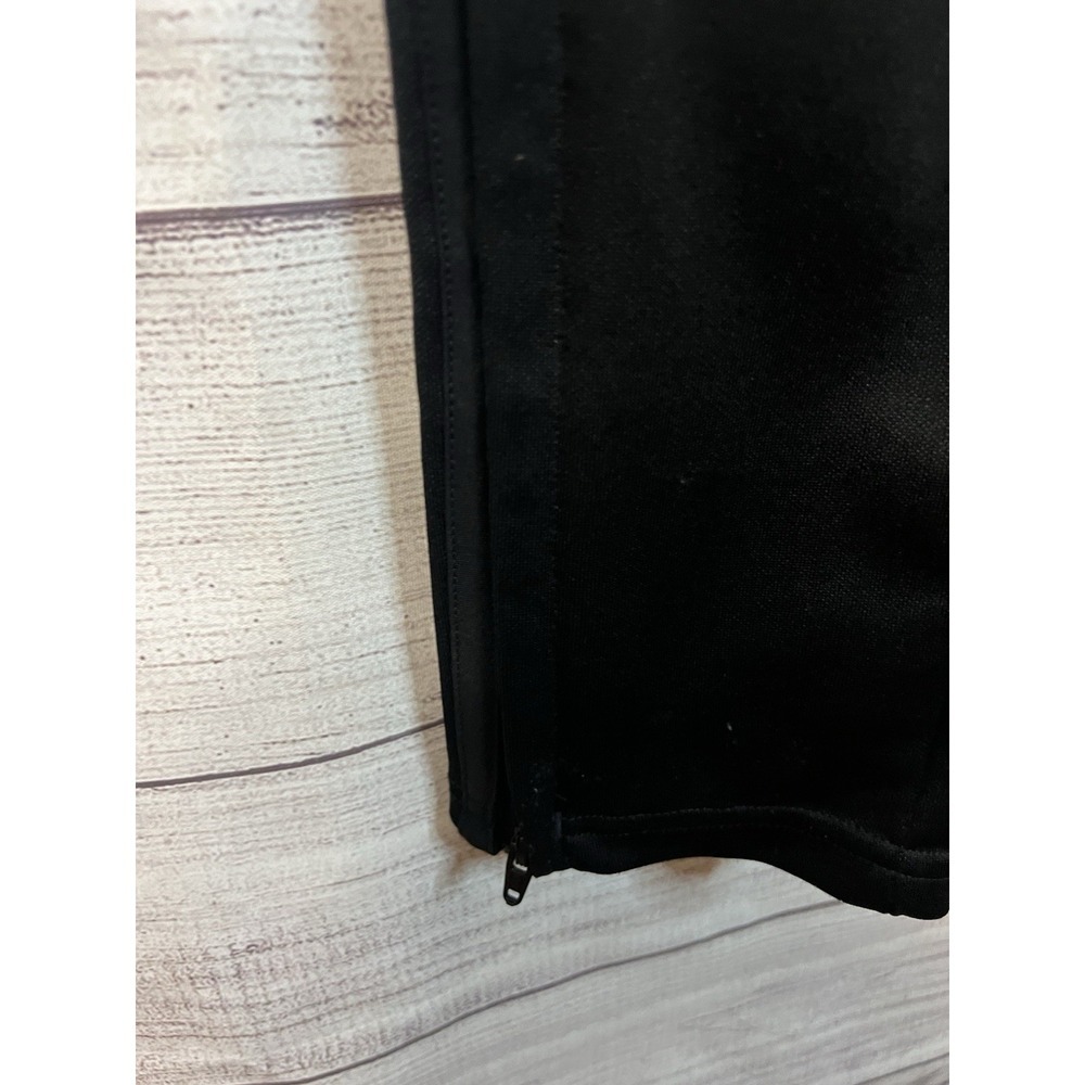 Adidas Pants Mens Small Black Tapered Track Joggers Ankle Zip Athletic Reg Fit - Picture 4 of 12